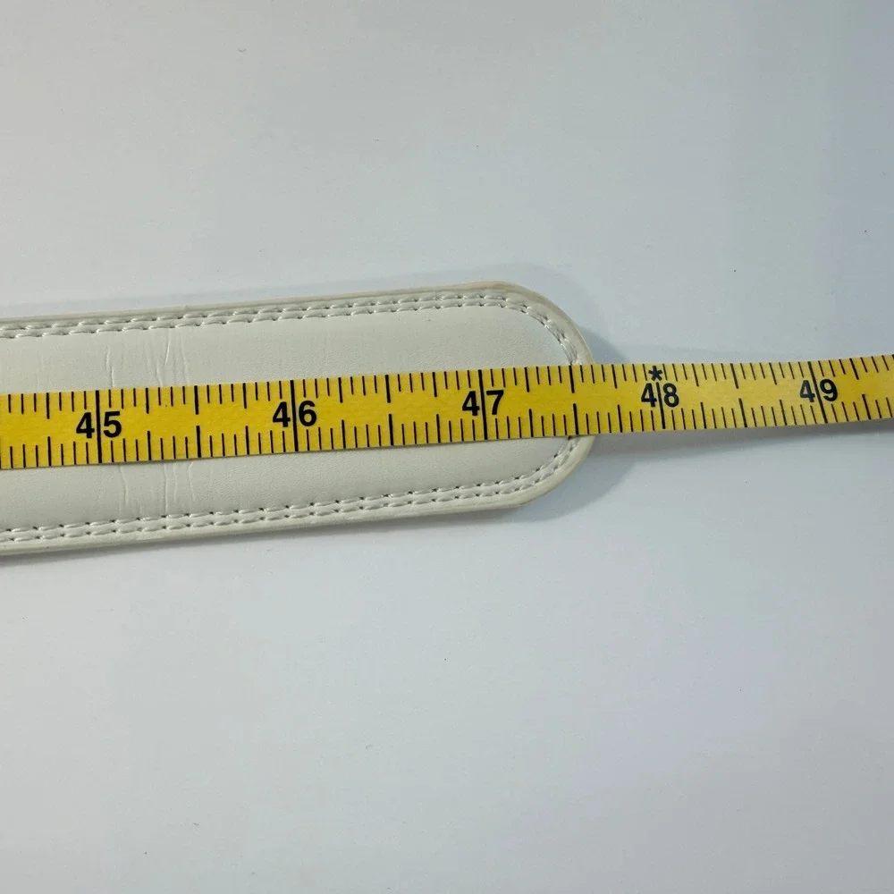 Mission Belt Mens White Leather Ratchet Belt Adjustable Golf Casual 47in - Picture 7 of 8